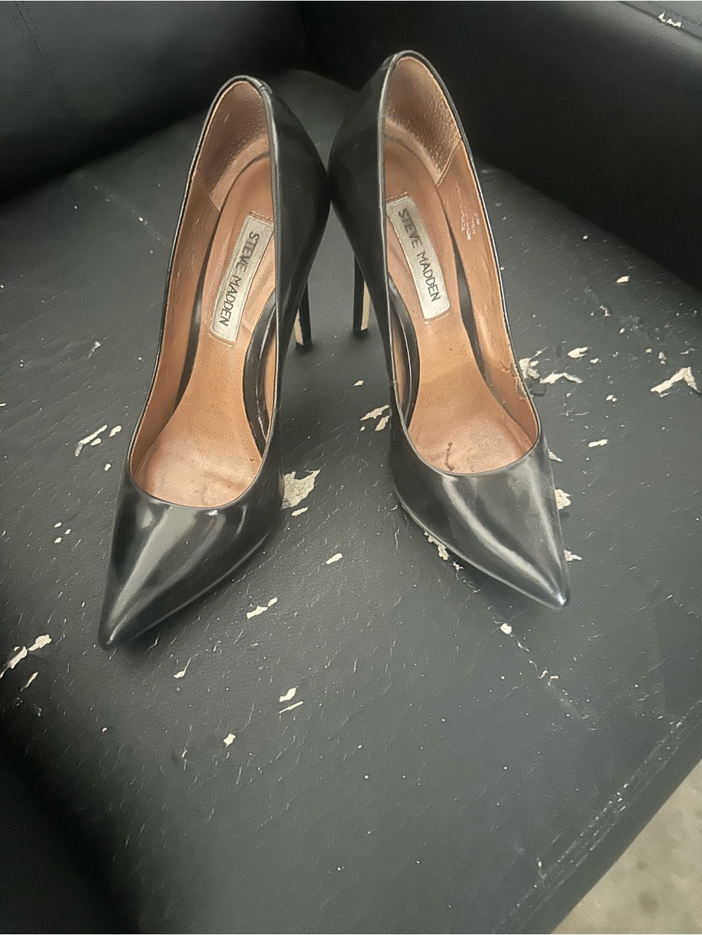 Steve Madden Black Pointed-Toe Stiletto Heels